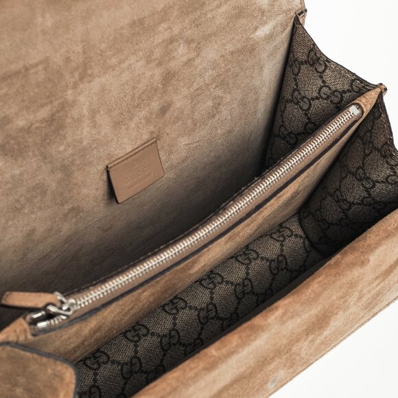 Gucci Dionysus Beige & Ebony GG Supreme Canvas Medium Shoulder Bag - Picture 10 of 13
